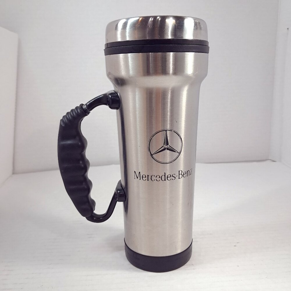 Mercedes Benz Coffee Travel Metal Mug cup stainless steel metal silver car logo‎